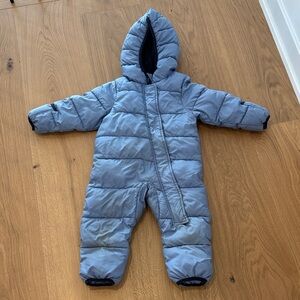 Blue Hooded Puffer Jacket